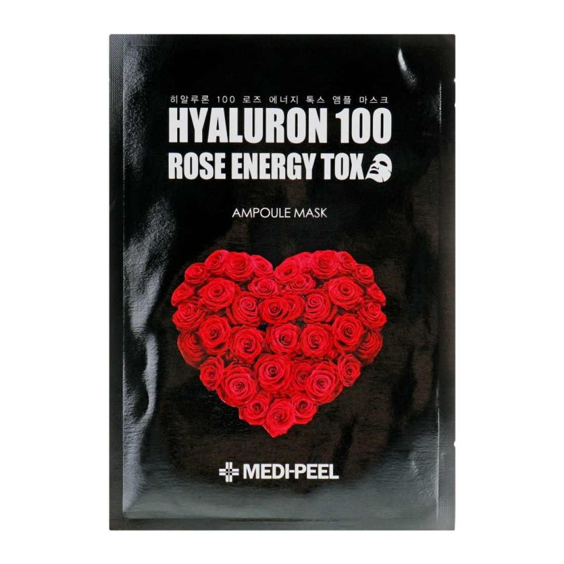 Тканинна маска детокс для обличчя Medi-Peel Hyaluron 100 Rose Energy Tox з екстрактом троянди, 30 мл